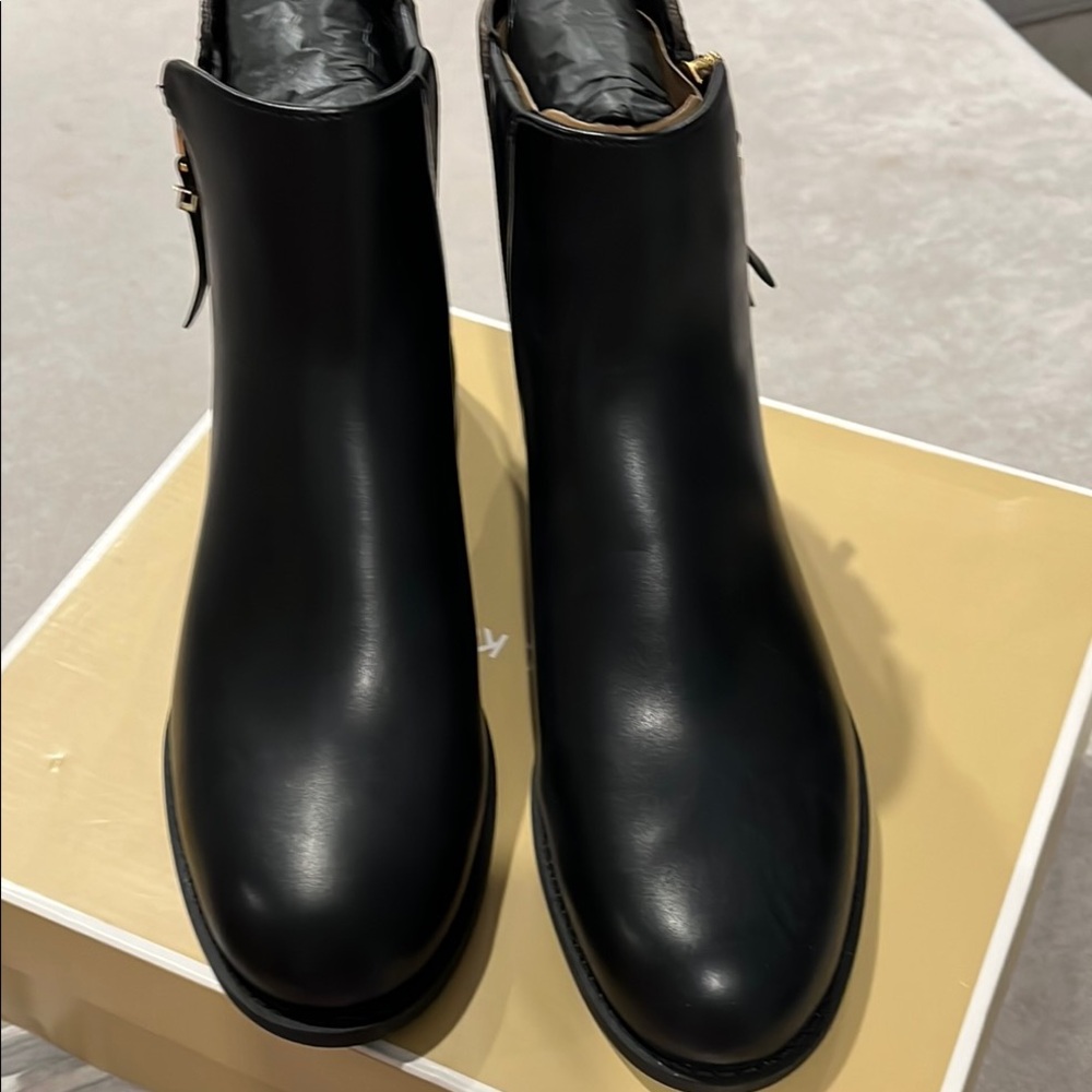 Michael Kors Black and Brown Britt Flat Bootie - Picture 4 of 5